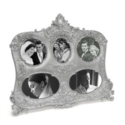 Silver Colored Embossed Multi Photo Frame - Thumbnail
