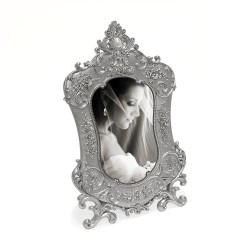 Silver Colored Embossed Photo Frame - Thumbnail