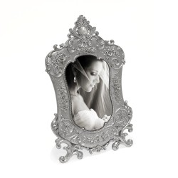 Silver Colored Embossed Photo Frame - 1