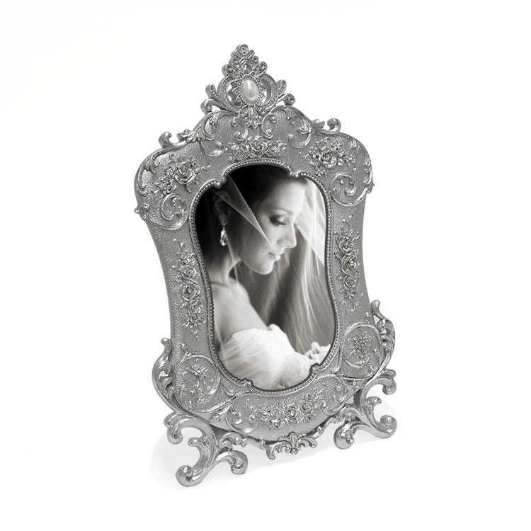 Silver Colored Embossed Photo Frame - 1