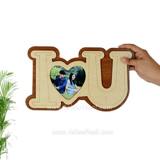Small Wooden I Love You Photo Frame - Thumbnail