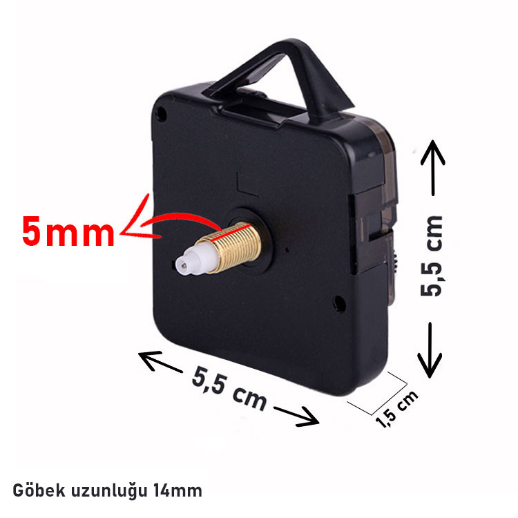 Standart Saat Mekanizması 5 mm Shaft Uzunluğu - 1