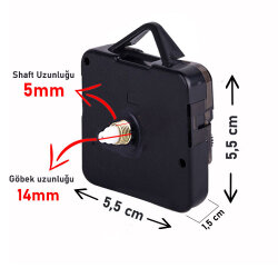 Standart Saat Mekanizması 5 mm Shaft Uzunluğu - NobbyStar