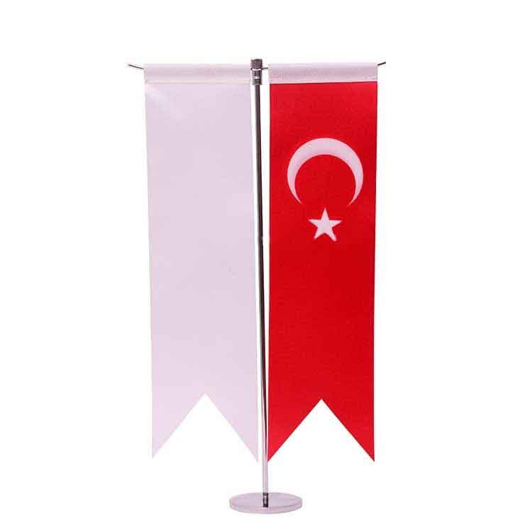 Sublimasyon Kırlangıç Tek & Çift Masa Bayrağı Direği - 3