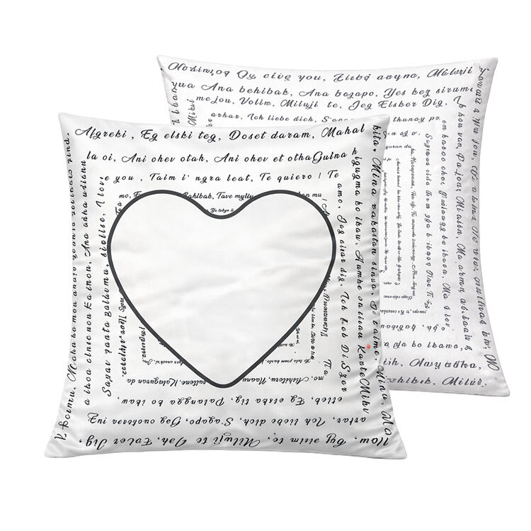 Süblimasyon 100 Dil Seni Seviyorum Desenli Yastık Kılıfı - 1