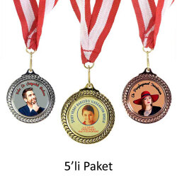 Süblimasyon 6,3cm. Klasik Madalyon - 5'li Paket - NobbyStar