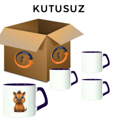 Süblimasyon Afilli Dark Mor Porselen Kupa Bardak - Koli - 4