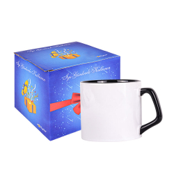 Süblimasyon Afilli Siyah Porselen Kupa Bardak - Kutulu - 1