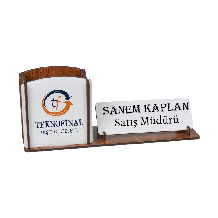 Süblimasyon Ahşap Kalemlikli Masa İsimliği - 3'lü Paket - 4