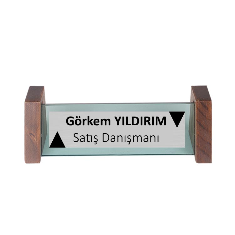 Süblimasyon Ahşap Kristal Masa İsimliği - 2