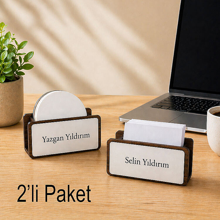 Süblimasyon Ahşap Masaüstü Stand - 2'li Paket - 1