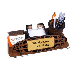 Süblimasyon Ahşap Müdür Masa İsimliği - 17x33cm - 3