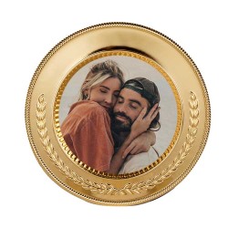Süblimasyon Altın Metal Plaket Tabak Başak Desenli Supla - 25cm - 3