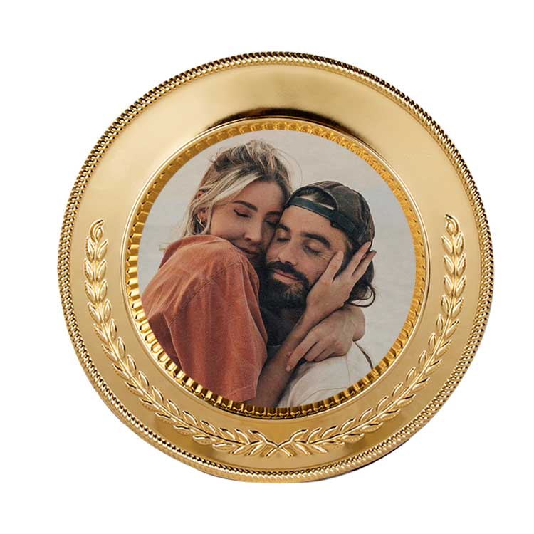 Süblimasyon Altın Metal Plaket Tabak Başak Desenli Supla - 25cm - 3