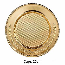 Süblimasyon Altın Metal Plaket Tabak Başak Desenli Supla - 25cm - NobbyStar