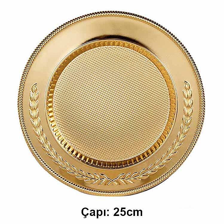 Süblimasyon Altın Metal Plaket Tabak Başak Desenli Supla - 25cm - 1
