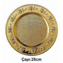 Süblimasyon Altın Metal Plaket Tabak Çiçek Desenli Supla - 25cm - NobbyStar