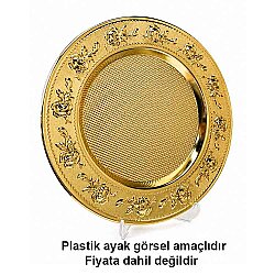 Süblimasyon Altın Metal Plaket Tabak Çiçek Desenli Supla - 25cm - NobbyStar (1)