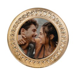 Süblimasyon Altın Metal Plaket Tabak Gül Desenli Supla - 25cm - 3
