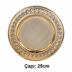 Süblimasyon Altın Metal Plaket Tabak Gül Desenli Supla - 25cm - NobbyStar