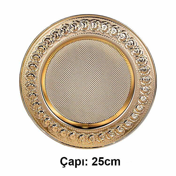 Süblimasyon Altın Metal Plaket Tabak Gül Desenli Supla - 25cm - 1