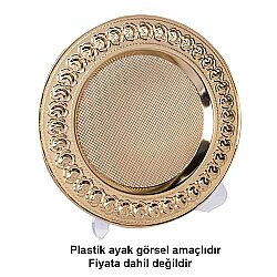 Süblimasyon Altın Metal Plaket Tabak Gül Desenli Supla - 25cm - NobbyStar (1)