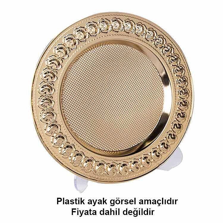 Süblimasyon Altın Metal Plaket Tabak Gül Desenli Supla - 25cm - 2