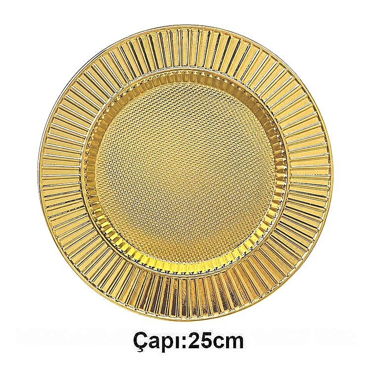 Süblimasyon Altın Metal Plaket Tabak Güneş Desenli Supla - 25cm - 1