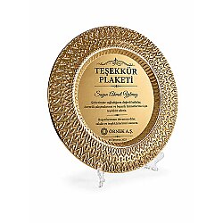 Süblimasyon Altın Metal Plaket Tabak Kalp Desenli Supla - 25cm - 3
