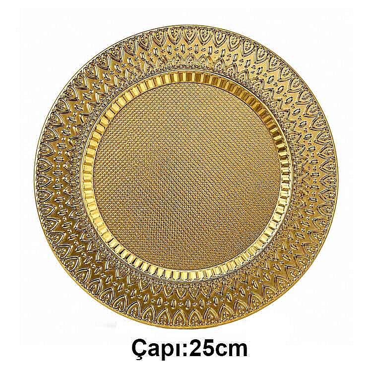Süblimasyon Altın Metal Plaket Tabak Kalp Desenli Supla - 25cm - 1