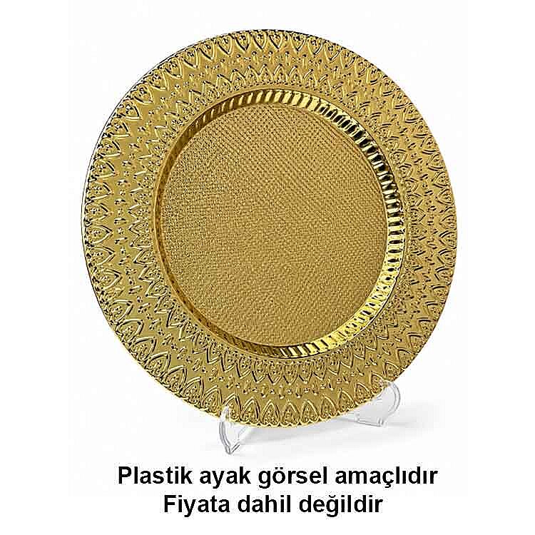 Süblimasyon Altın Metal Plaket Tabak Kalp Desenli Supla - 25cm - 2
