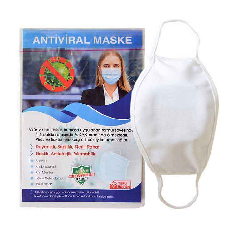 Sublimasyon Yetişkin Beyaz Biyeli Maske+Broşür+Poşet