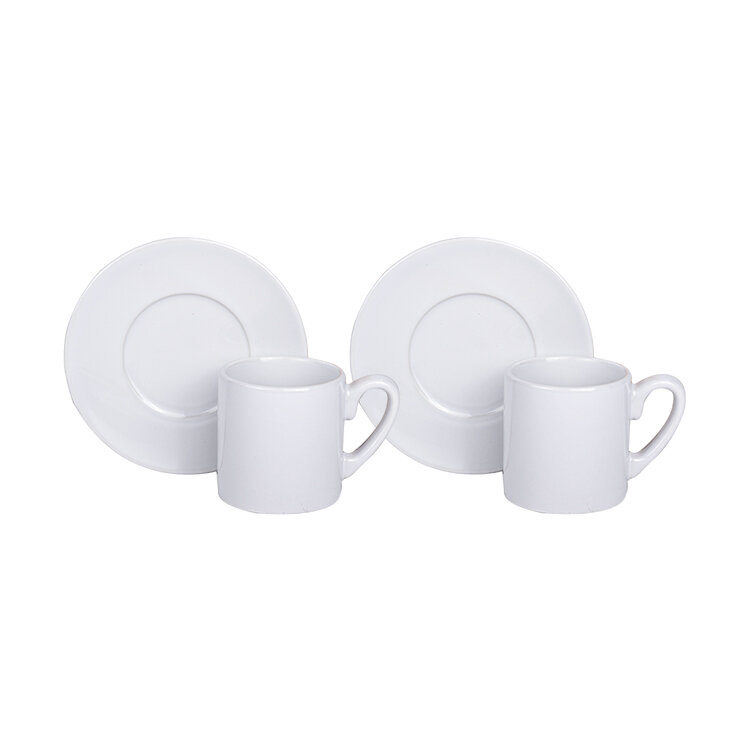 Süblimasyon Beyaz Porselen Türk Kahvesi Fincanı - 2'li Set - 9