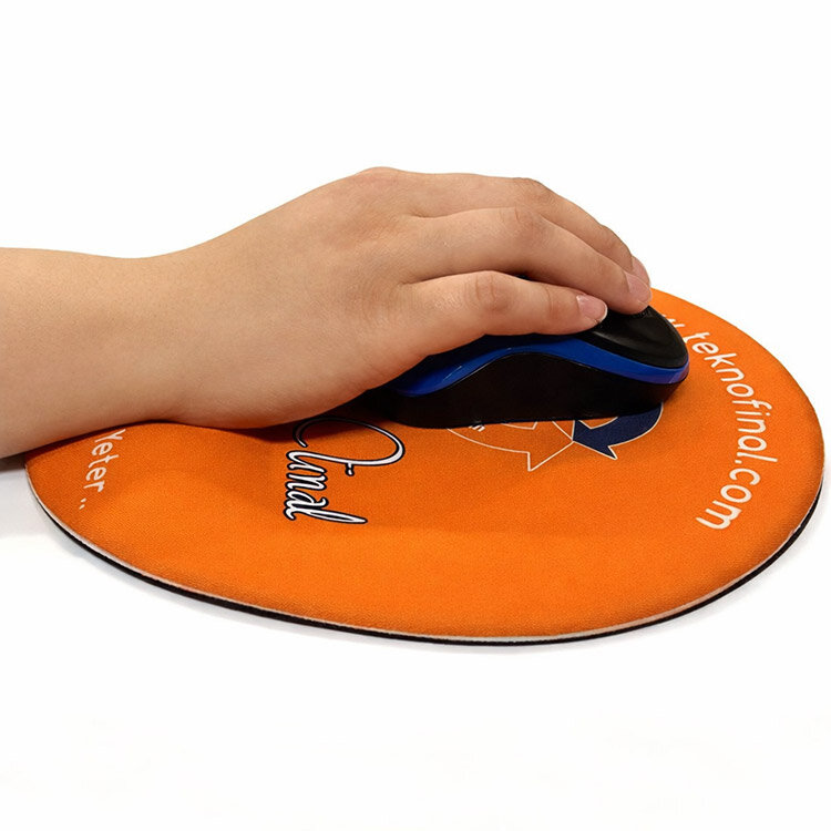 Süblimasyon Bilek Destekli Oval Mouse Pad - 20x22cm - 2