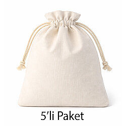 Süblimasyon Büyük Hediyelik Büzgülü Kumaş Kese - 5'li Paket - NobbyStar