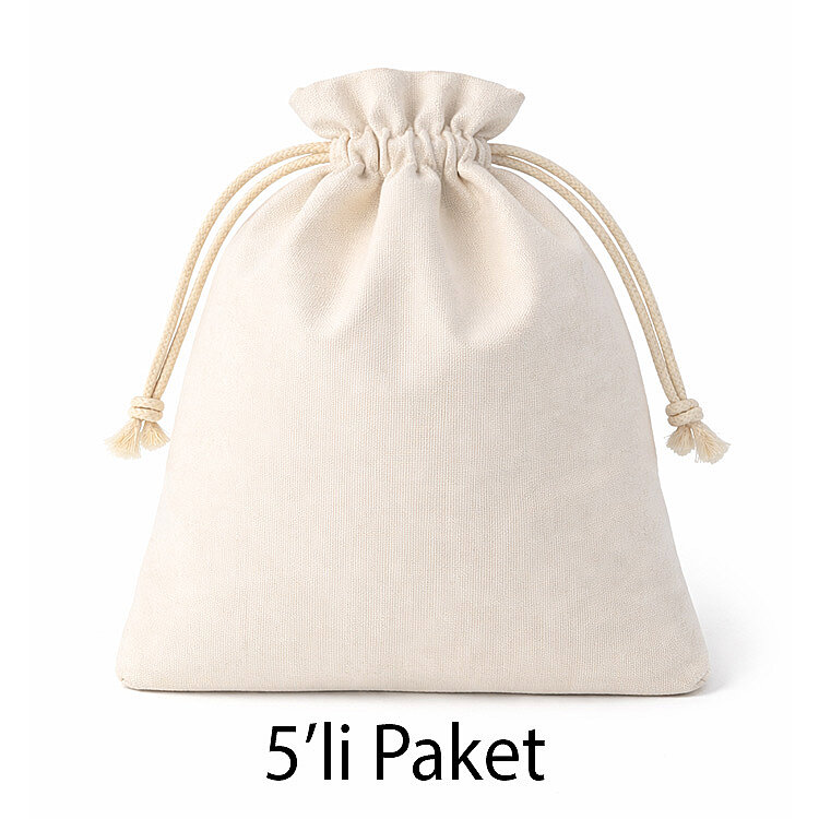 Süblimasyon Büyük Hediyelik Büzgülü Kumaş Kese - 5'li Paket - 1