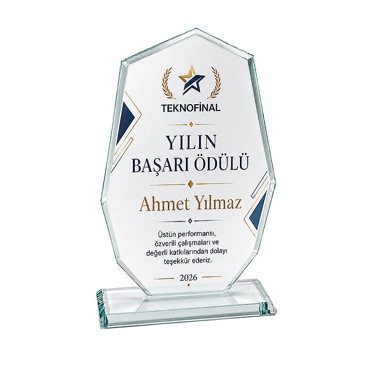 Süblimasyon Buzlu Kristal Cam Plaket - 2