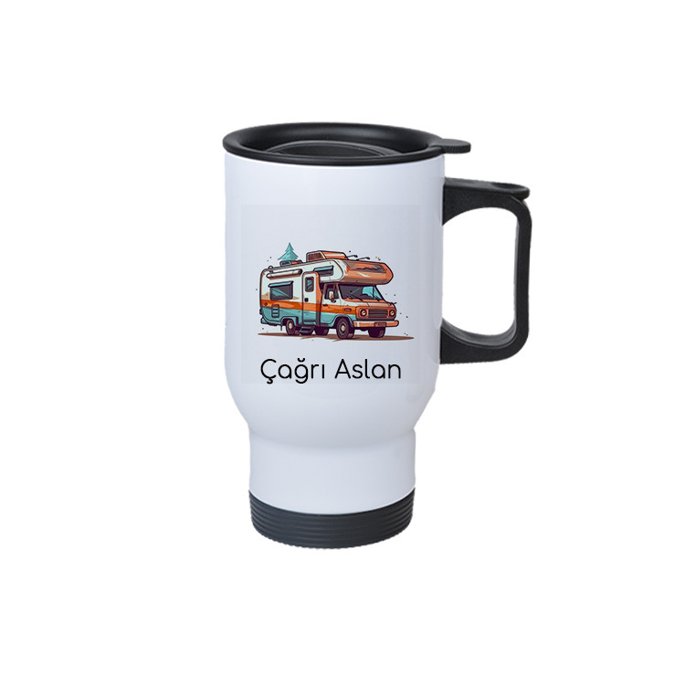 Süblimasyon Çelik Kulplu Bardak Termos - 450mlt - 7