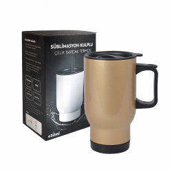 Süblimasyon Çelik Kulplu Bardak Termos - 450mlt - 13