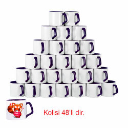 Süblimasyon Afili Dark Mor Porselen Kupa Bardak - Koli - 1