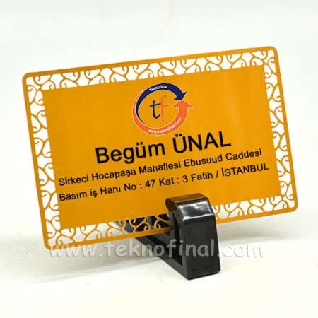 Sublimasyon Desenli Gold - Altın Metal Kartvizit - 1