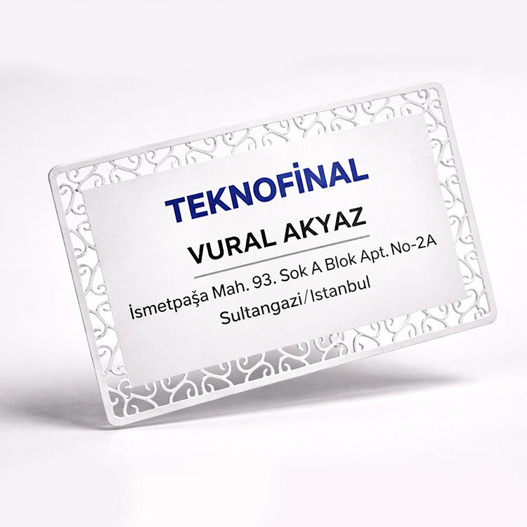 Süblimasyon Desenli Beyaz Metal Kartvizit - 4