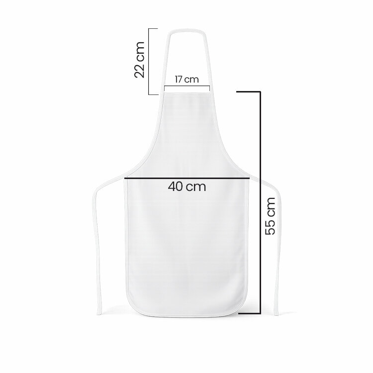 Süblimasyon Duck Kumaş Beyaz Mutfak Önlüğü - 2