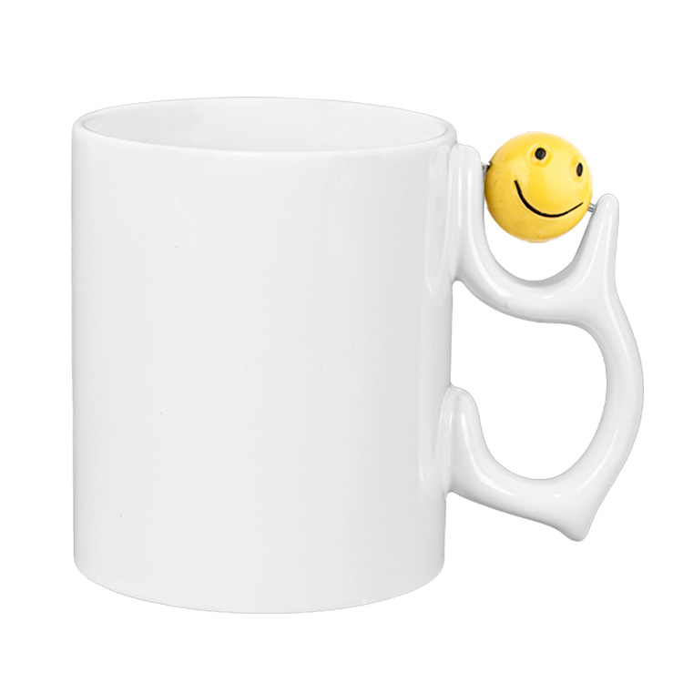 Süblimasyon Emoji Porselen Beyaz Kupa Bardak - 4