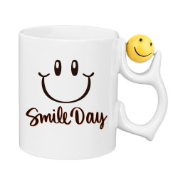 Süblimasyon Emoji Porselen Beyaz Kupa Bardak - Kutulu - 2