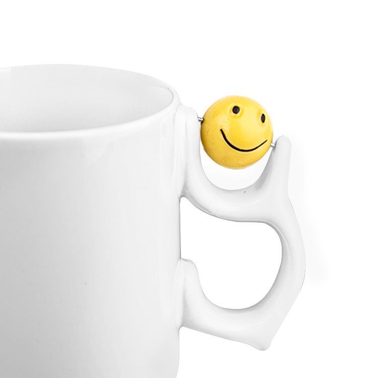 Süblimasyon Emoji Porselen Beyaz Kupa Bardak - Kutulu - 4