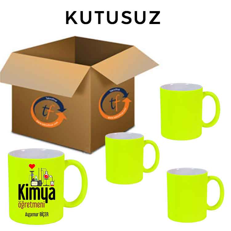 Sublimasyon Fosforlu Yeşil Kupa Bardak - 6