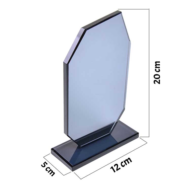Süblimasyon Füme Sekizgen Kristal Cam Plaket - 5