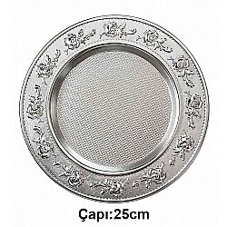 Süblimasyon Gümüş Metal Plaket Tabak Çiçek Desenli Supla - 25cm - NobbyStar