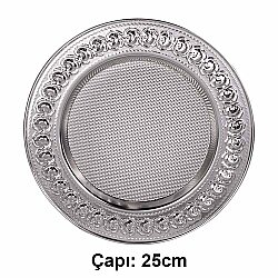 Süblimasyon Gümüş Metal Plaket Tabak Gül Desenli Supla - 25cm - NobbyStar